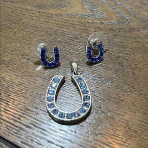 Blue horseshoe pendant and earrings
NFL Colts jewelry